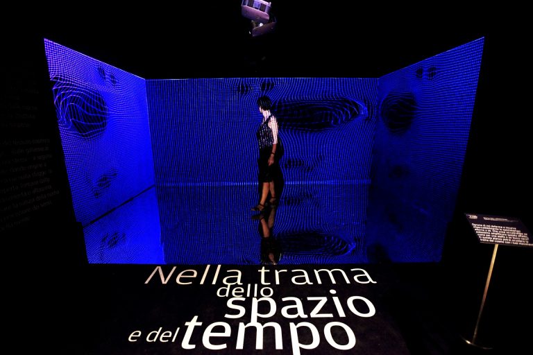 The installation “In the fabric of space and time”