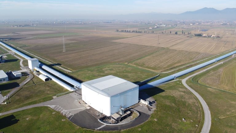 Aerial view of the Virgo interferometer