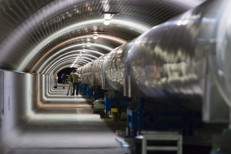 One of the 3 km long tunnels where the laser light travels